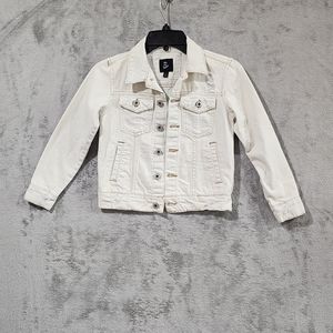 Art Class Boys Jacket White Small 6-7 Back City Print Destroyed Streetwear Denim